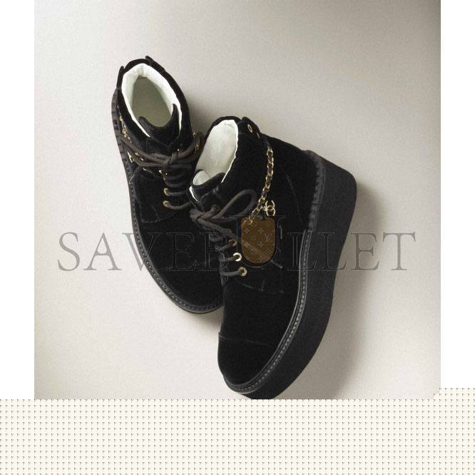 Ch*el lace-ups velvet & metalblack g39332 x56706 94305