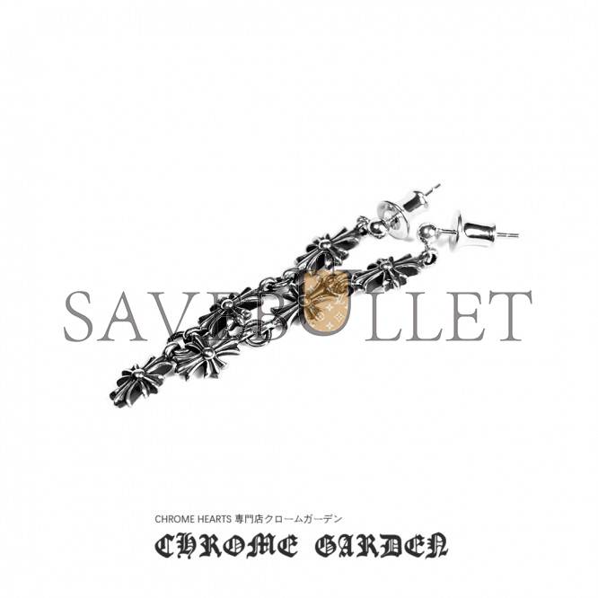 CHROME HEARTS 3 DROP CROSS EARRING