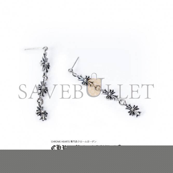 CHROME HEARTS 3 DROP CROSS EARRING