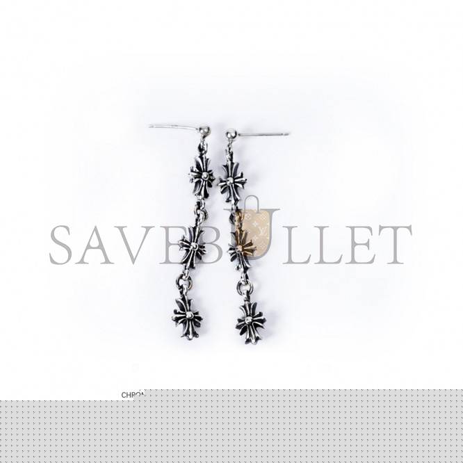 CHROME HEARTS 3 DROP CROSS EARRING