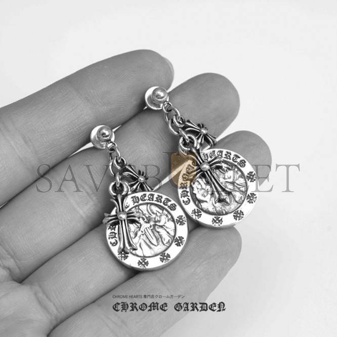 CHROME HEARTS CROSS ANGEL MEDALLION EARRING