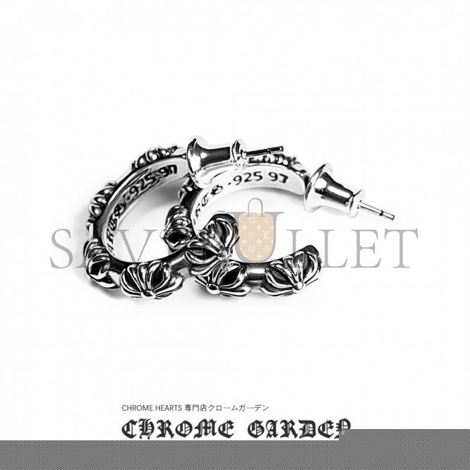 CHROME HEARTS CROSS HOOP EARRING
