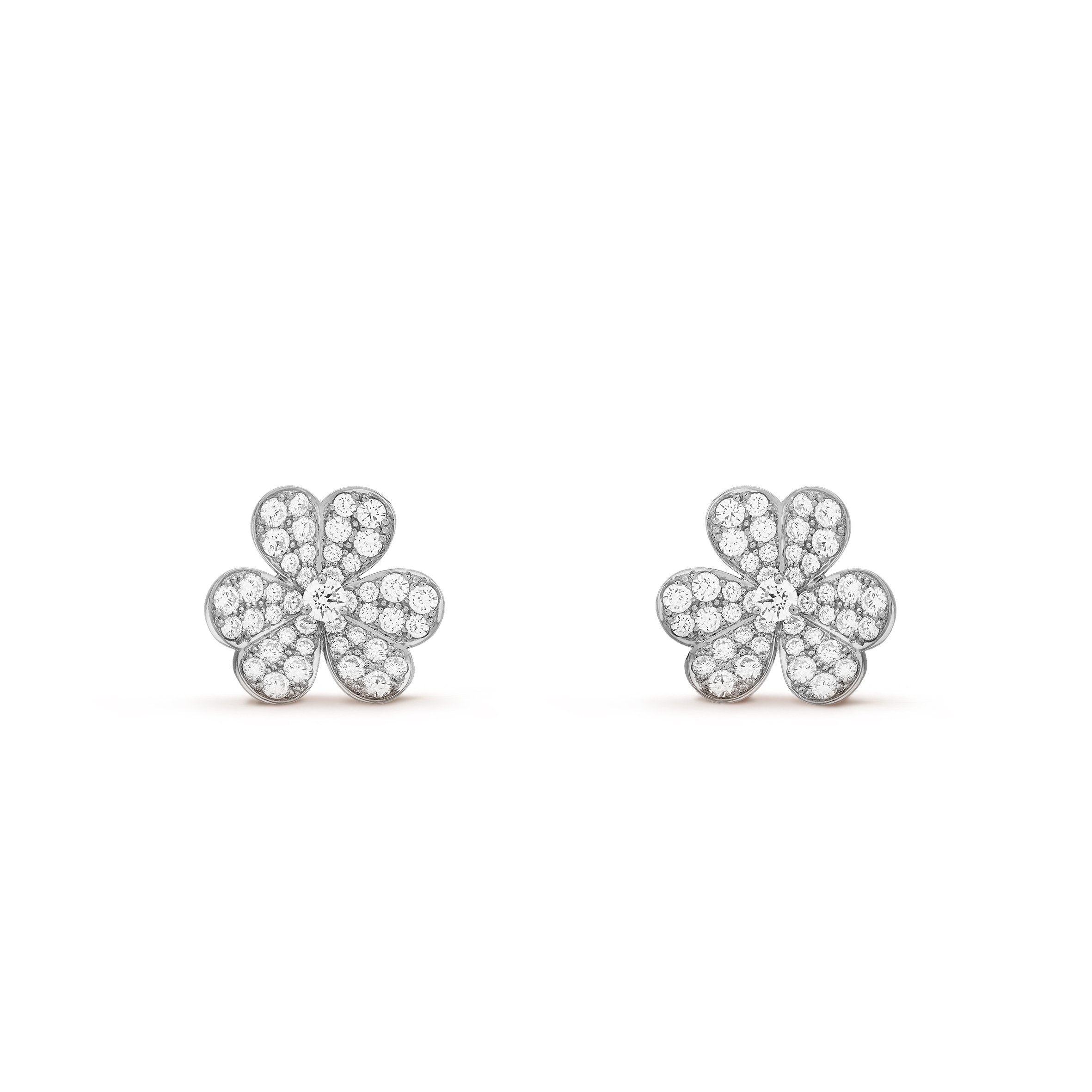 van cleef arpels frivole earrings, small model - white gold, Di*m*nd  vcarb65800