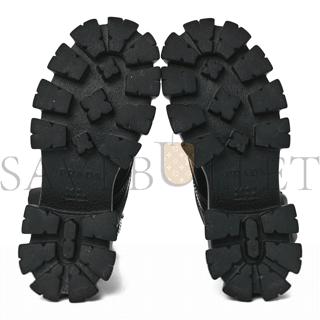 Pra*a spazzolato rois re-nylon metal triangle logo monolith pouch pocket 55mm boots 6 black