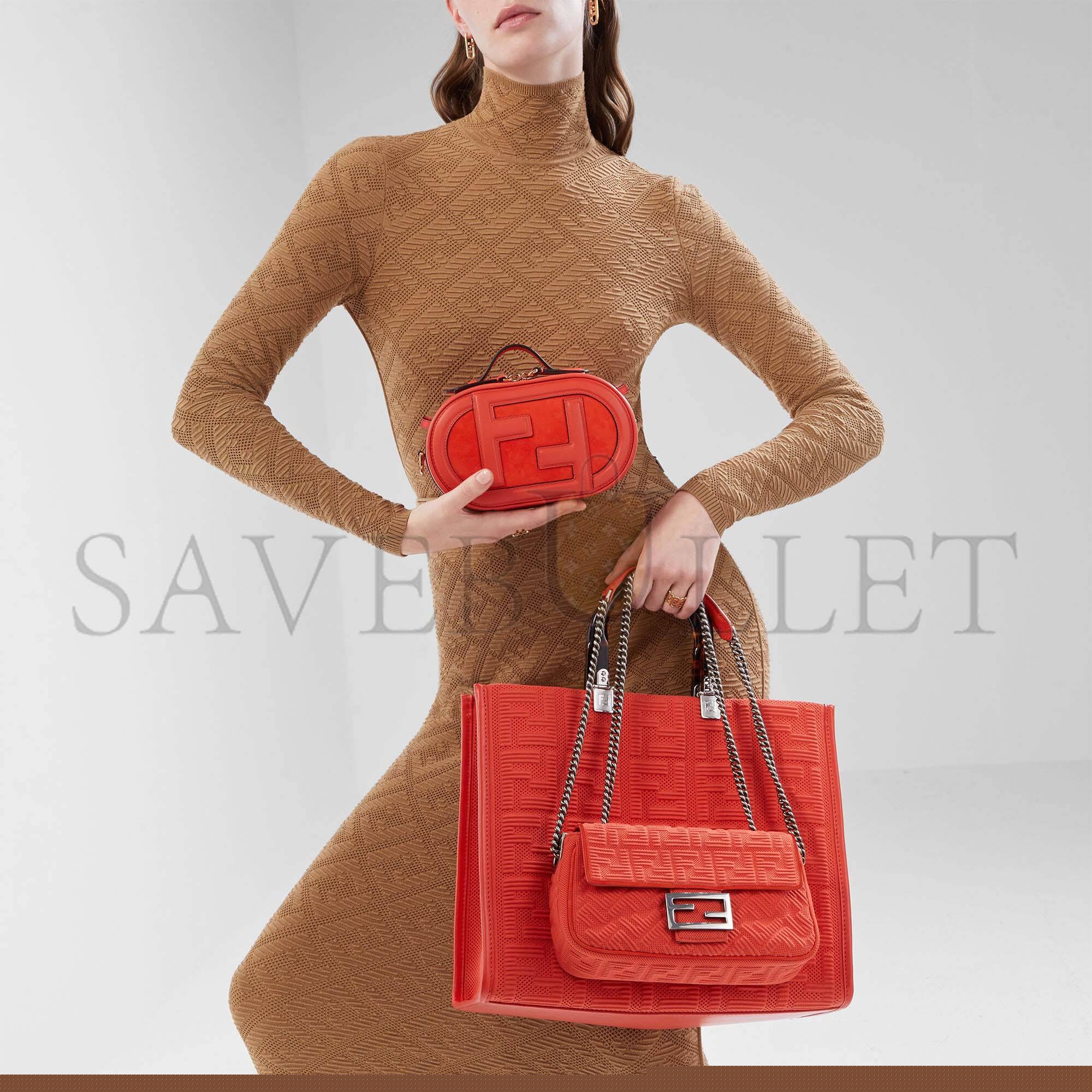 F**di sunshine medium - red ff fabric shopper 8bh386ahwcf0pg3 (35*31*17cm)