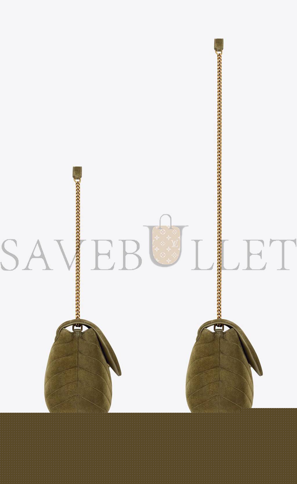 YSL LOULOU SMALL IN QUILTED "Y" SUEDE 4946991U8673206 (23*17*9cm)