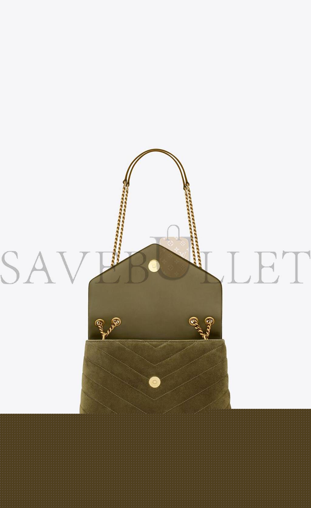 YSL LOULOU SMALL IN QUILTED "Y" SUEDE 4946991U8673206 (23*17*9cm)