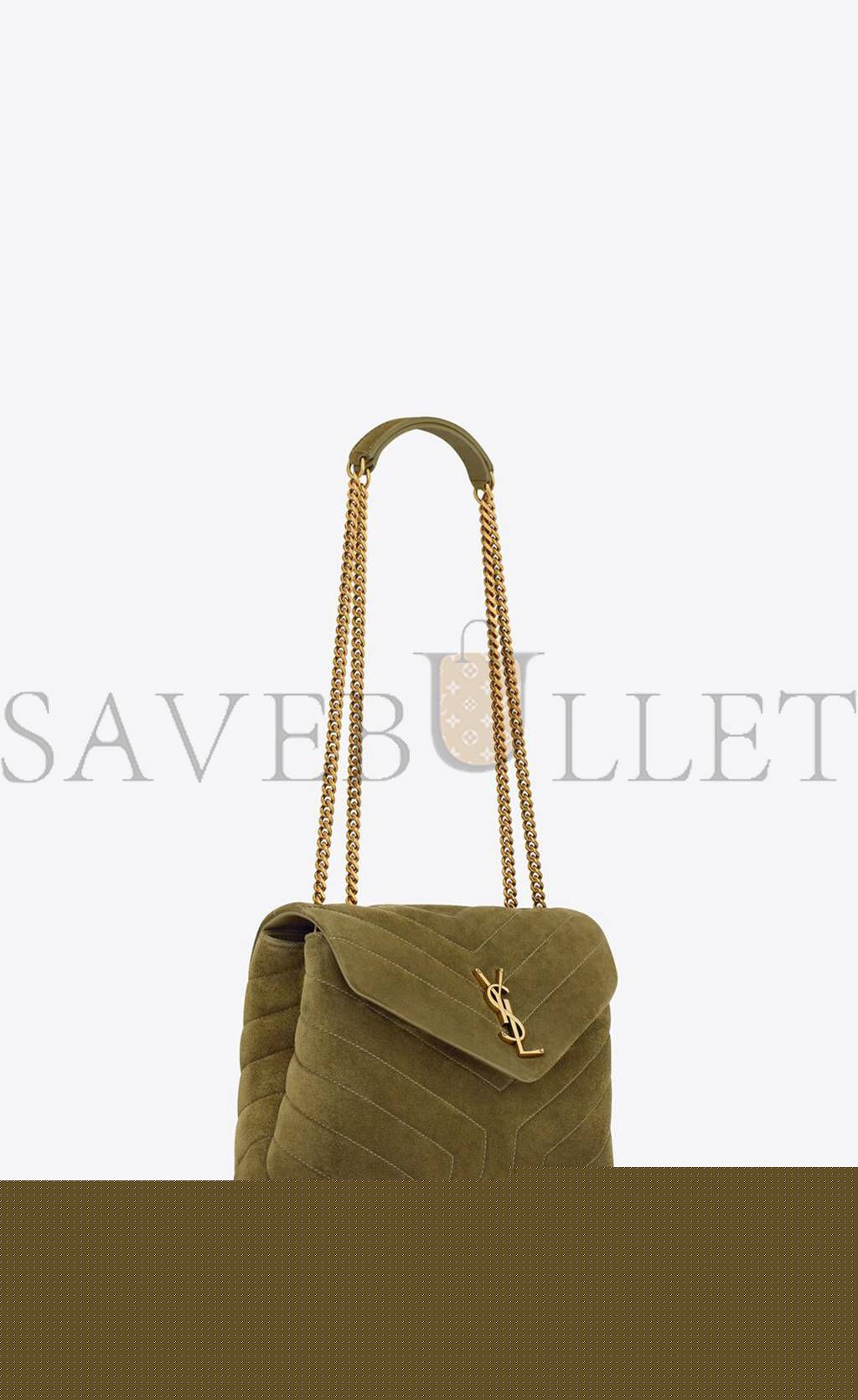 YSL LOULOU SMALL IN QUILTED "Y" SUEDE 4946991U8673206 (23*17*9cm)