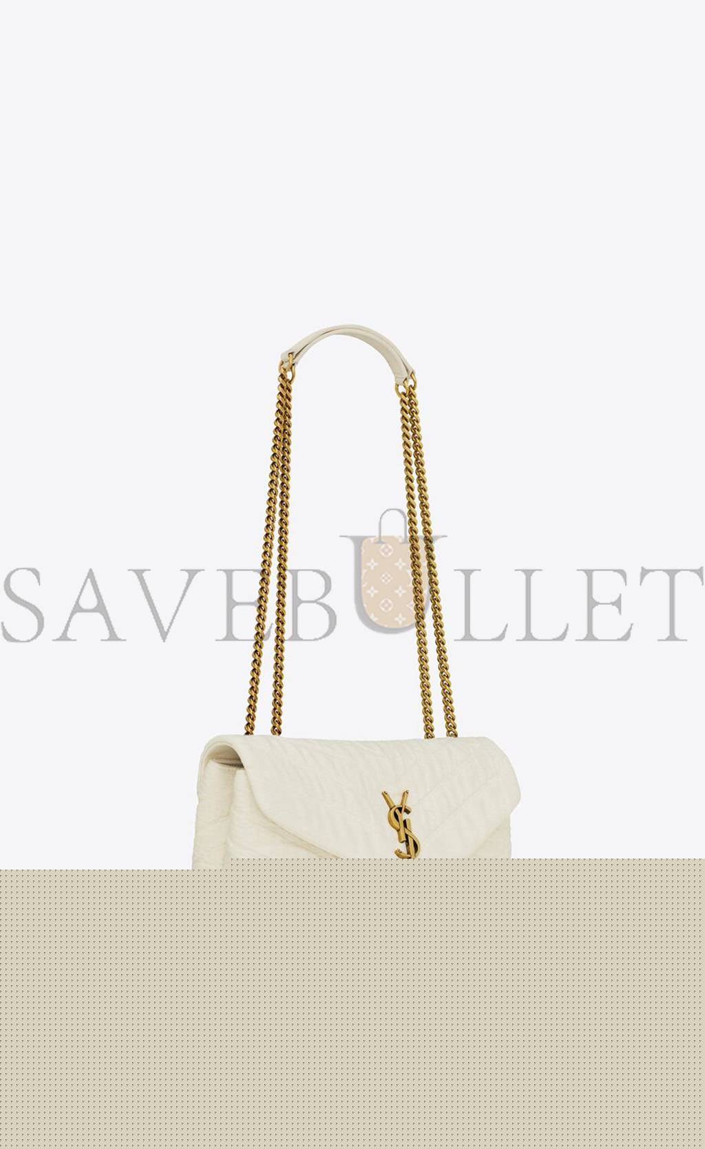YSL LOULOU SMALL IN QUILTED "Y" COTTON 494699FABQ99133 (23*17*9cm)