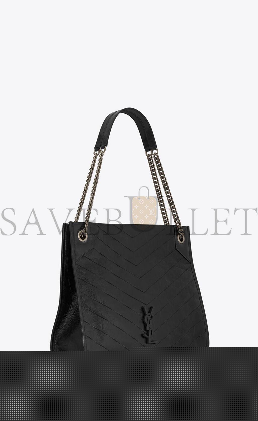 YSL NIKI MEDIUM SHOPPING BAG IN CRINKLED VINTAGE LEATHER 5779990EN041000 (33*27*11.5cm)