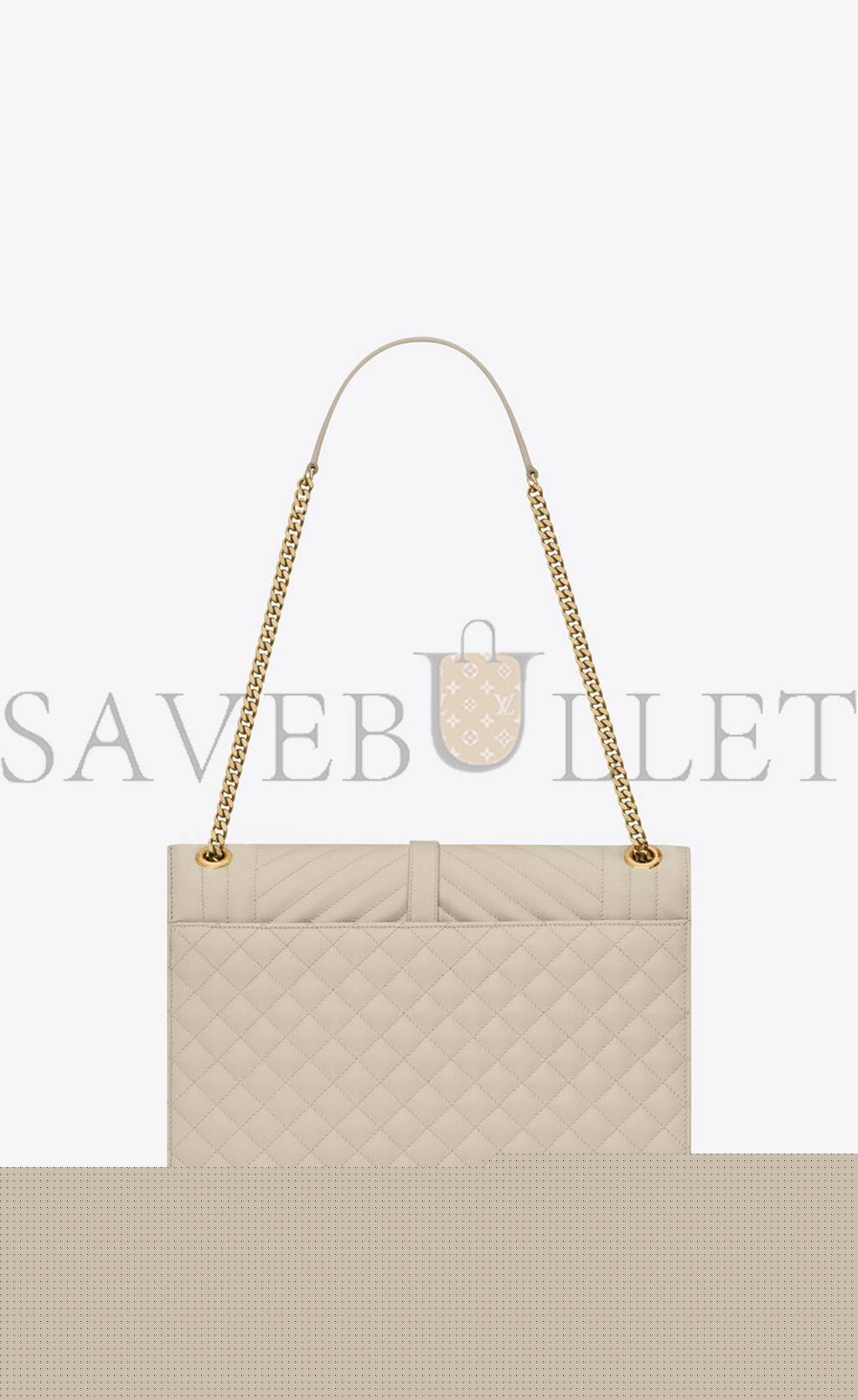 YSL ENVELOPE LARGE BAG IN MIX MATELASS&EACUTE; GRAIN DE POUDRE EMBOSSED LEATHER 600166BOW919207 (31*22*7.5cm)