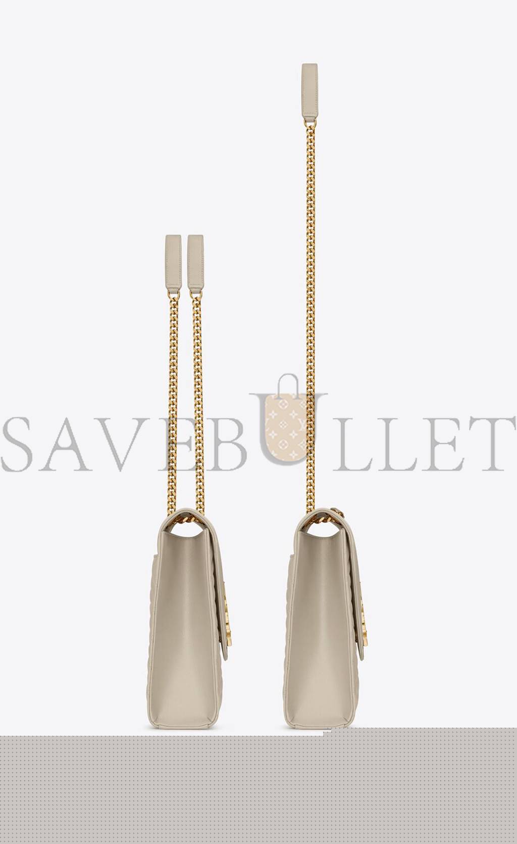 YSL ENVELOPE LARGE BAG IN MIX MATELASS&EACUTE; GRAIN DE POUDRE EMBOSSED LEATHER 600166BOW919207 (31*22*7.5cm)