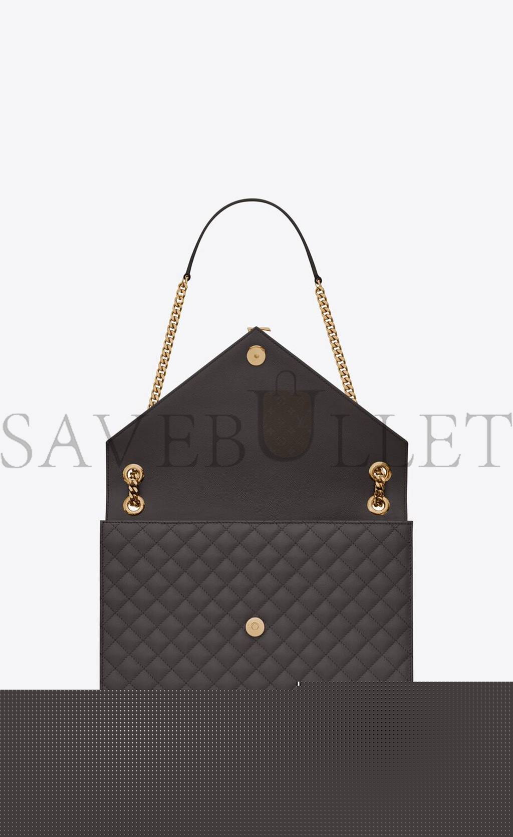YSL ENVELOPPE LARGE BAG IN MIX MATELASS&EACUTE; GRAIN DE POUDRE EMBOSSED LEATHER 600166BOW971112 (31*22*7.5cm)