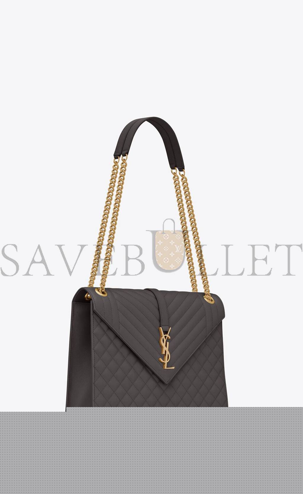 YSL ENVELOPPE LARGE BAG IN MIX MATELASS&EACUTE; GRAIN DE POUDRE EMBOSSED LEATHER 600166BOW971112 (31*22*7.5cm)