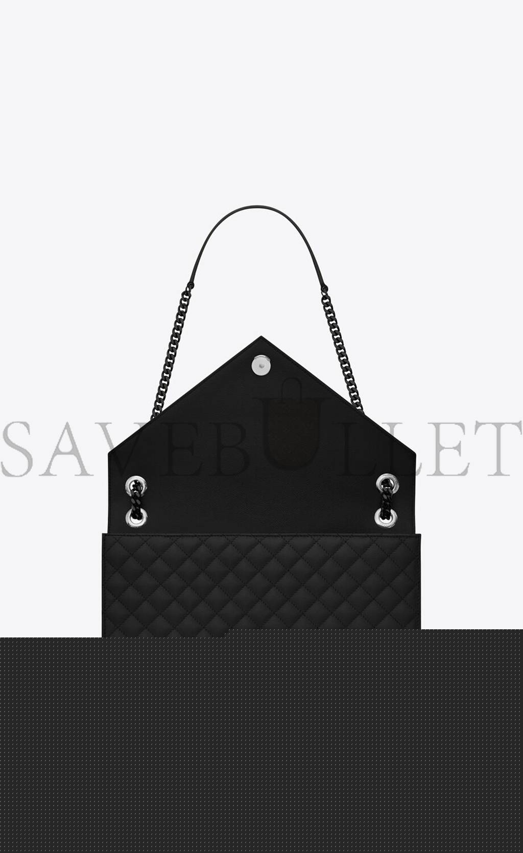 YSL ENVELOPE LARGE BAG IN MIX MATELASS&EACUTE; GRAIN DE POUDRE EMBOSSED LEATHER 600166BOW981000 (31*22*7.5cm)