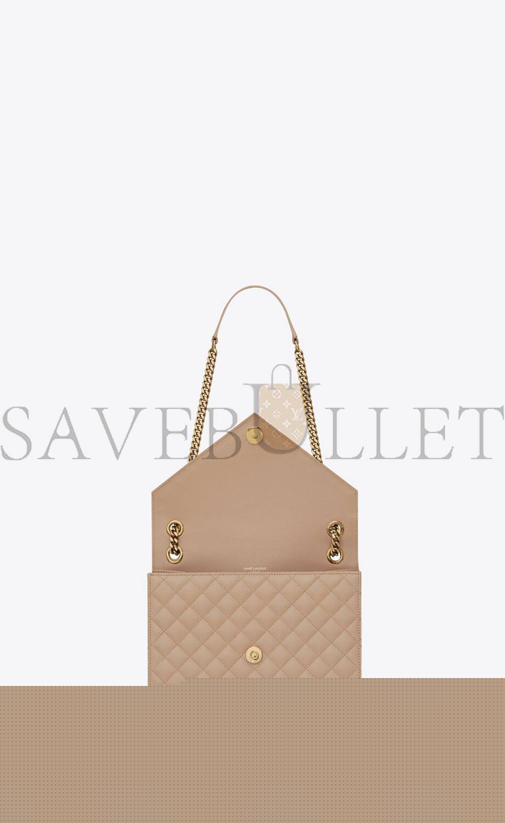 YSL ENVELOPE MEDIUM CHAIN BAG IN MIX MATELASS&EACUTE; GRAIN DE POUDRE EMBOSSED LEATHER 600185BOW912721 (24*17.5*6cm)