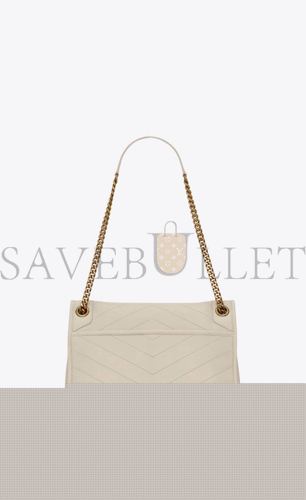 YSL NIKI MEDIUM CHAIN BAG IN RAFFIA AND LEATHER 6331581EL079207(28*20*8.5cm)