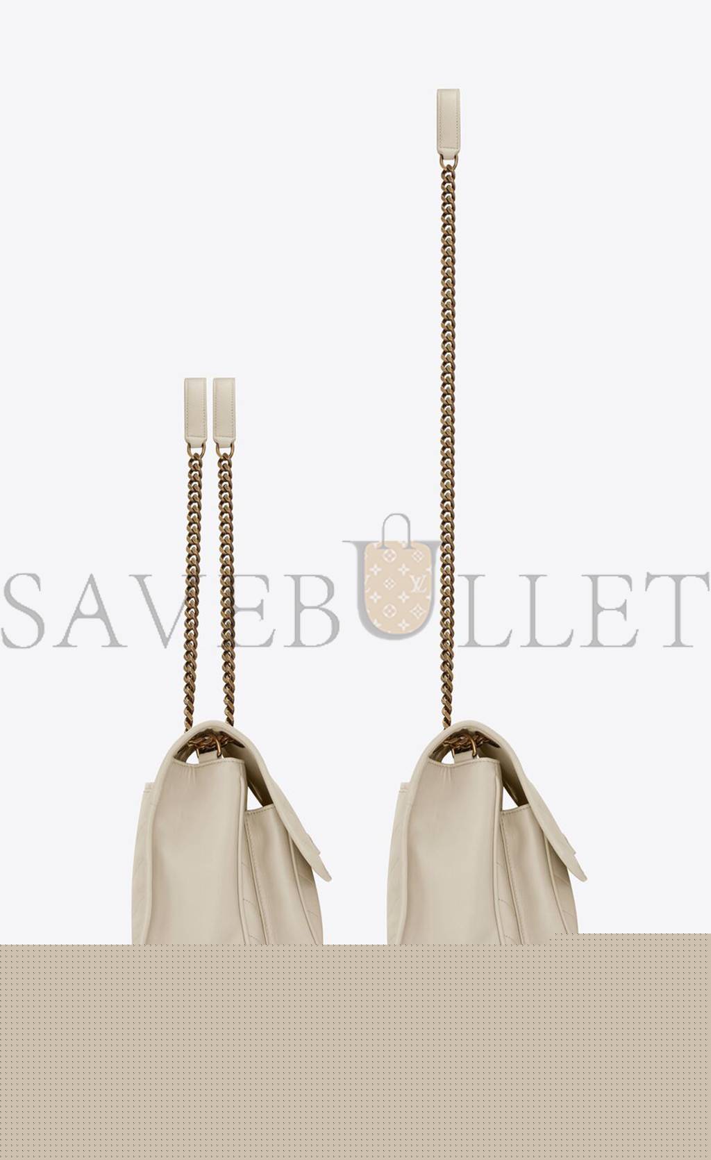 YSL NIKI MEDIUM CHAIN BAG IN RAFFIA AND LEATHER 6331581EL079207(28*20*8.5cm)