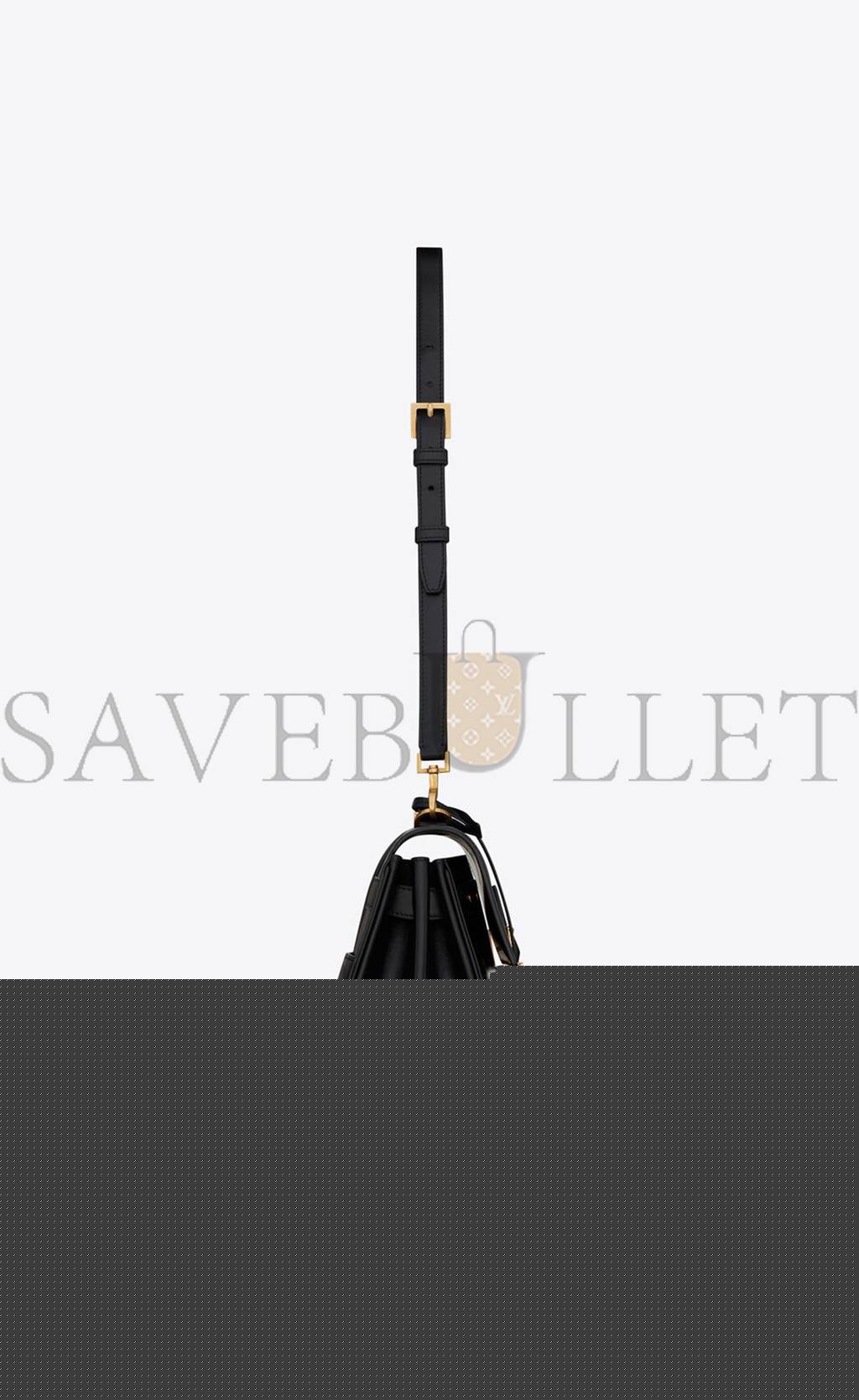 YSL LE FERMOIR TOP HANDLE BAG IN SHINY LEATHER 6749882ZA0W1000 (30*22*12cm)