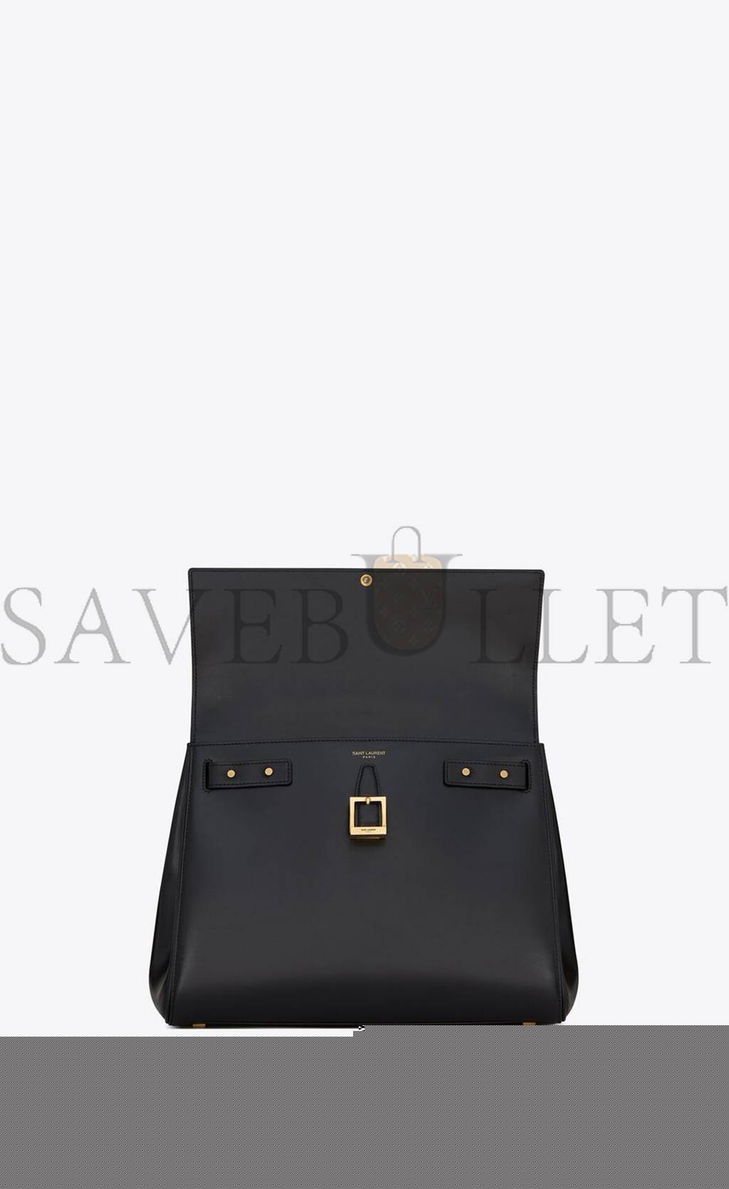 YSL LE FERMOIR TOP HANDLE BAG IN SHINY LEATHER 6749882ZA0W1000 (30*22*12cm)