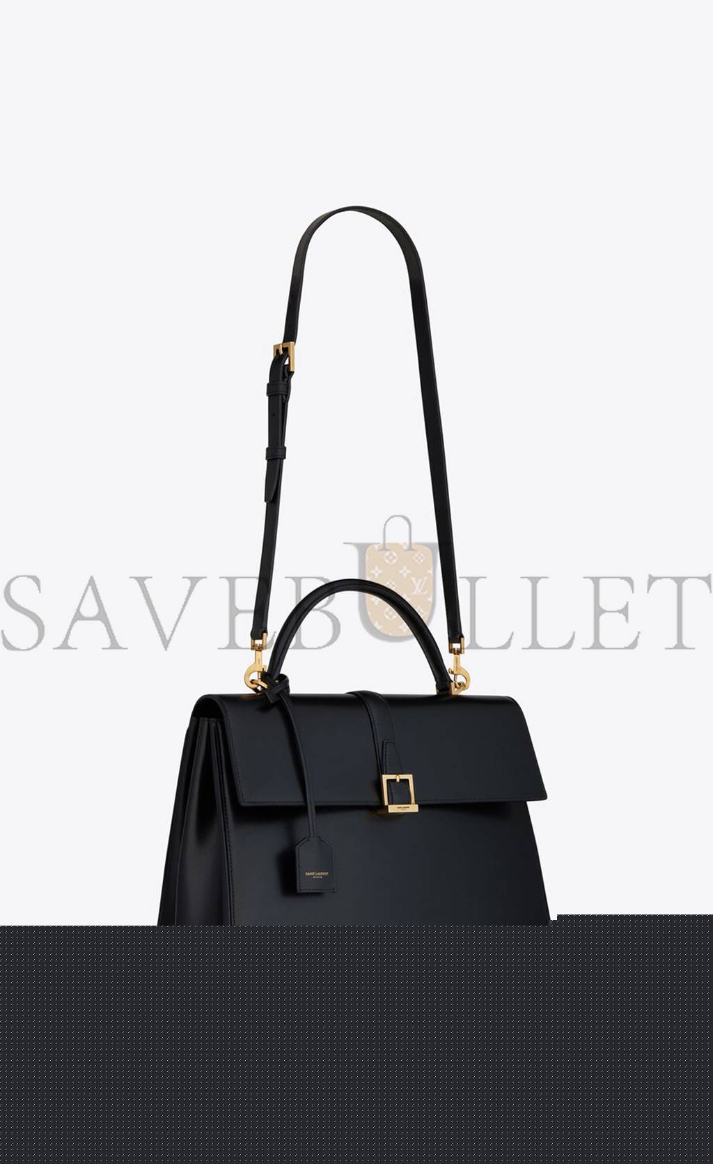 YSL LE FERMOIR TOP HANDLE BAG IN SHINY LEATHER 6749882ZA0W1000 (30*22*12cm)