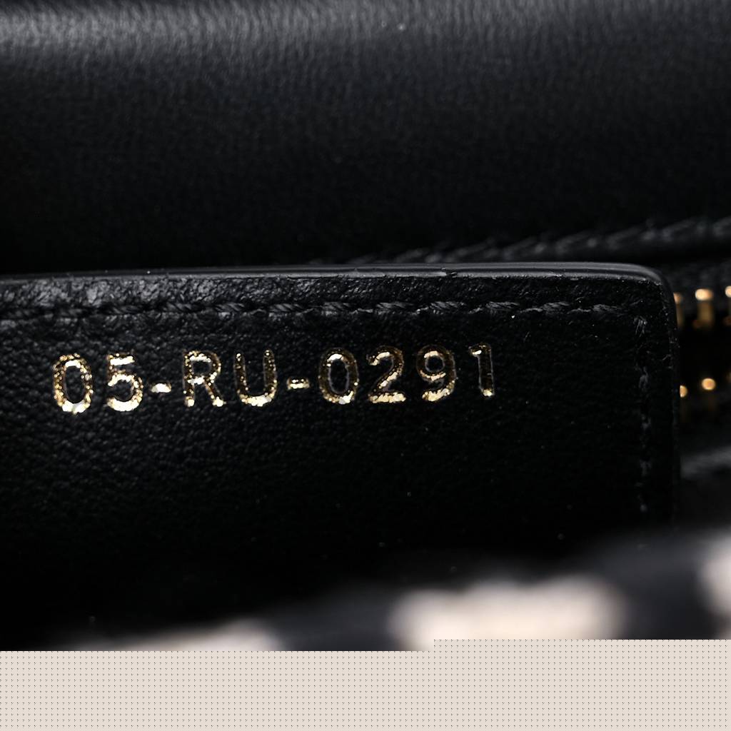 D*or technical canvas macro houndstooth medium caro bag black white (25*15*8.9cm)