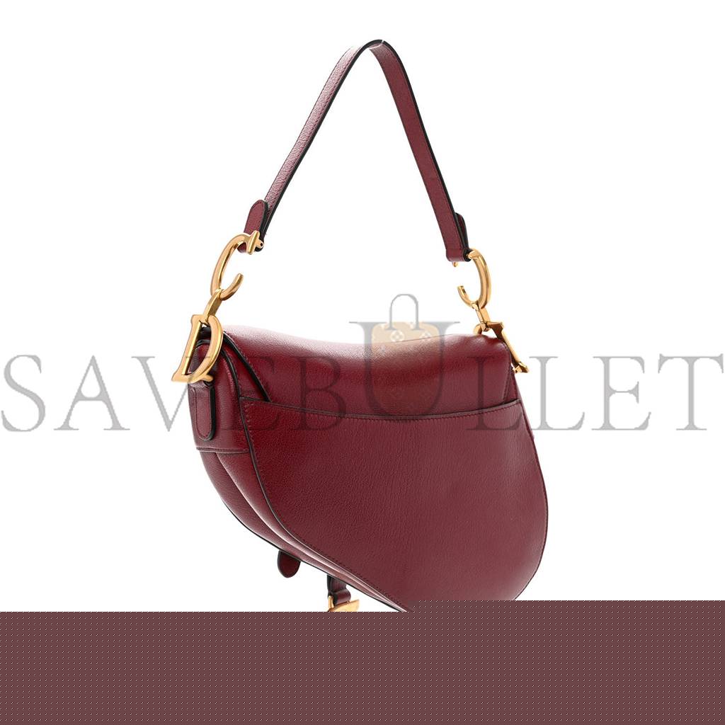 D*or grained calfskin saddle bag red (23*20*7cm)
