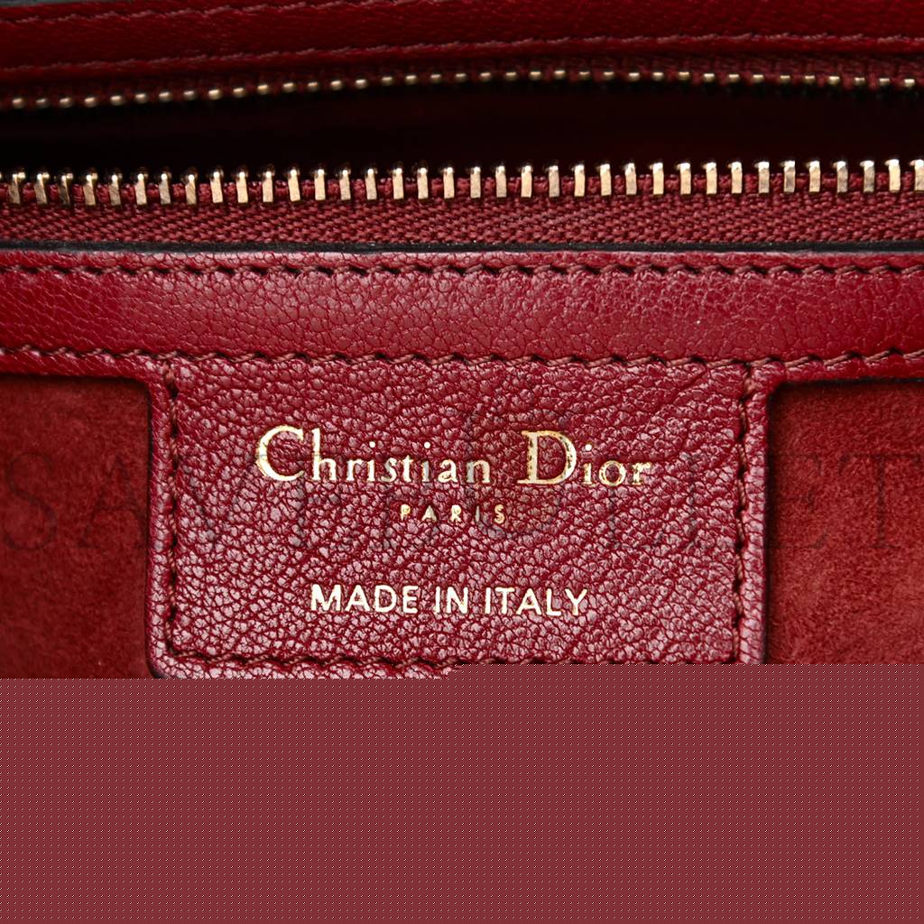 D*or grained calfskin saddle bag red (23*20*7cm)