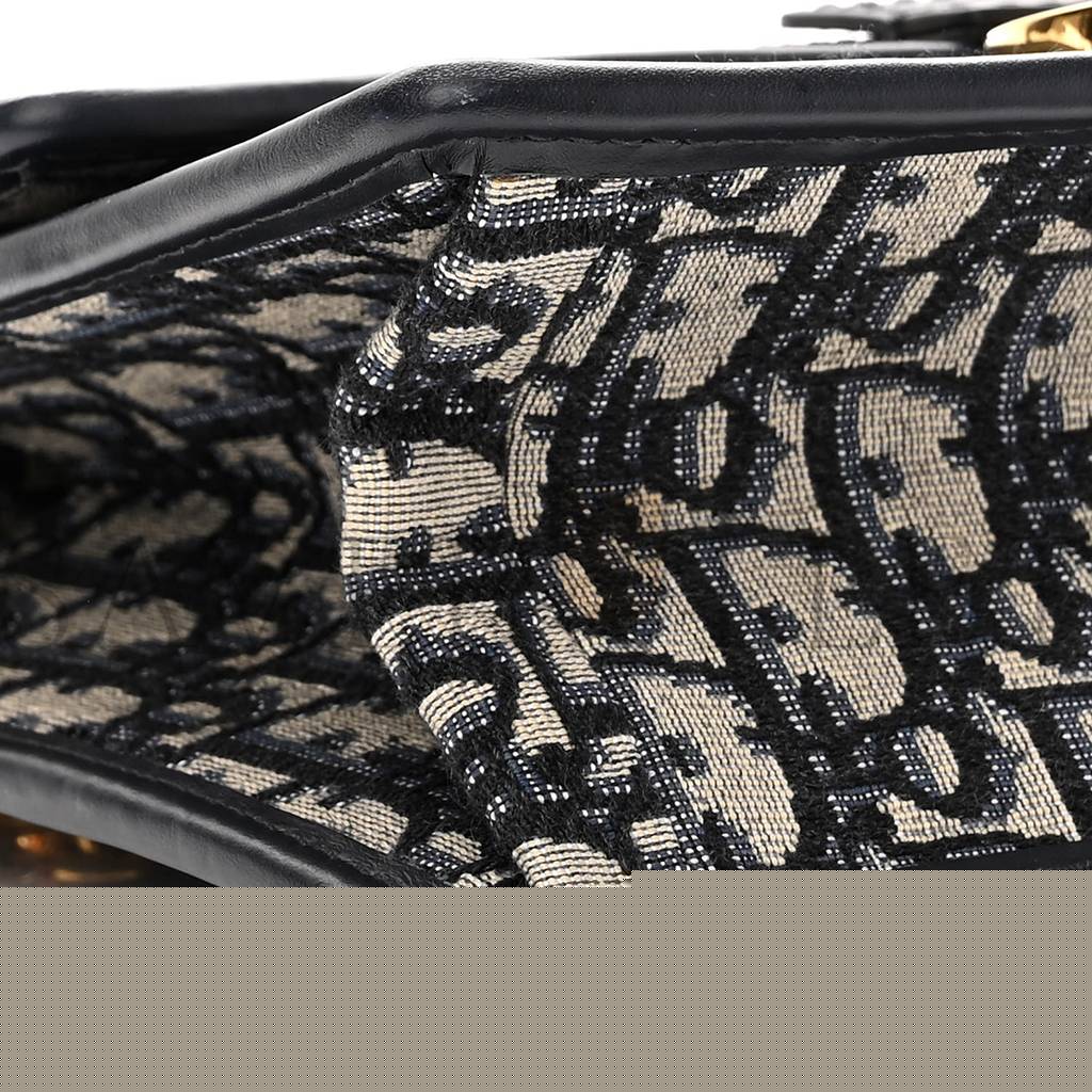 D*or oblique 30 montaigne chain flap bag blue (25*15*8.9cm)