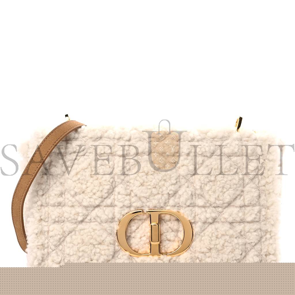 D*or shearling cannage medium caro bag natural (29*17*9.5cm)
