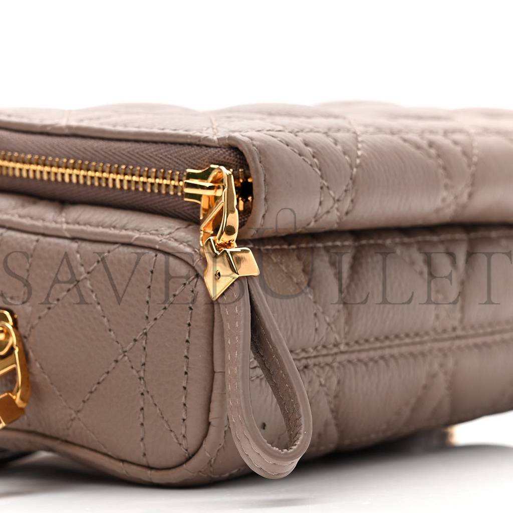 d*or S*pple calfskin caro double pouch warm taupe (19*11*7cm)