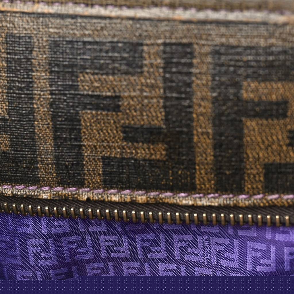 F**di zucca spalmati medium roll tote tobacco viola (47*36*27cm)