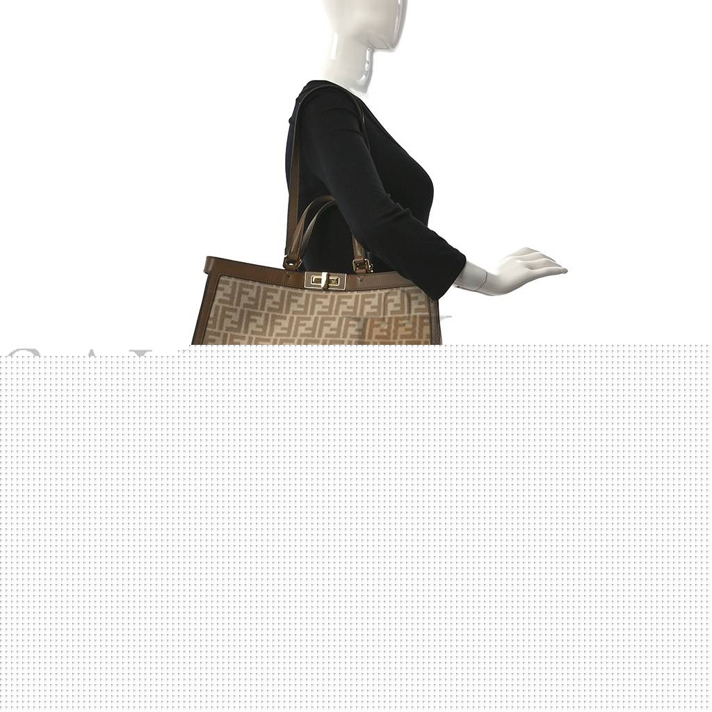 F**di wool vitello king seta ff 1974 medium peekaboo x-tote beige cammello sand (41*29*15cm)